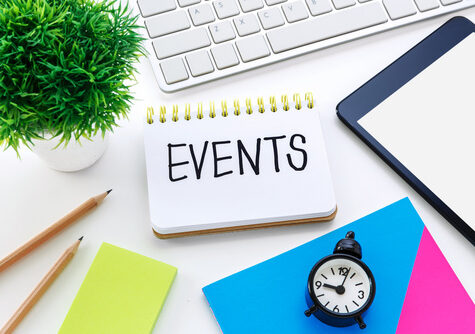 Event planning on working desk